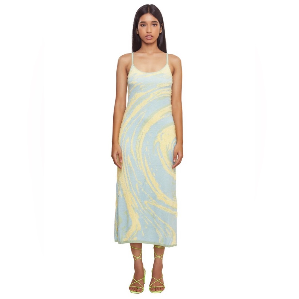 House of Sunny Blue & Yellow Dress (Hockney Cypress)